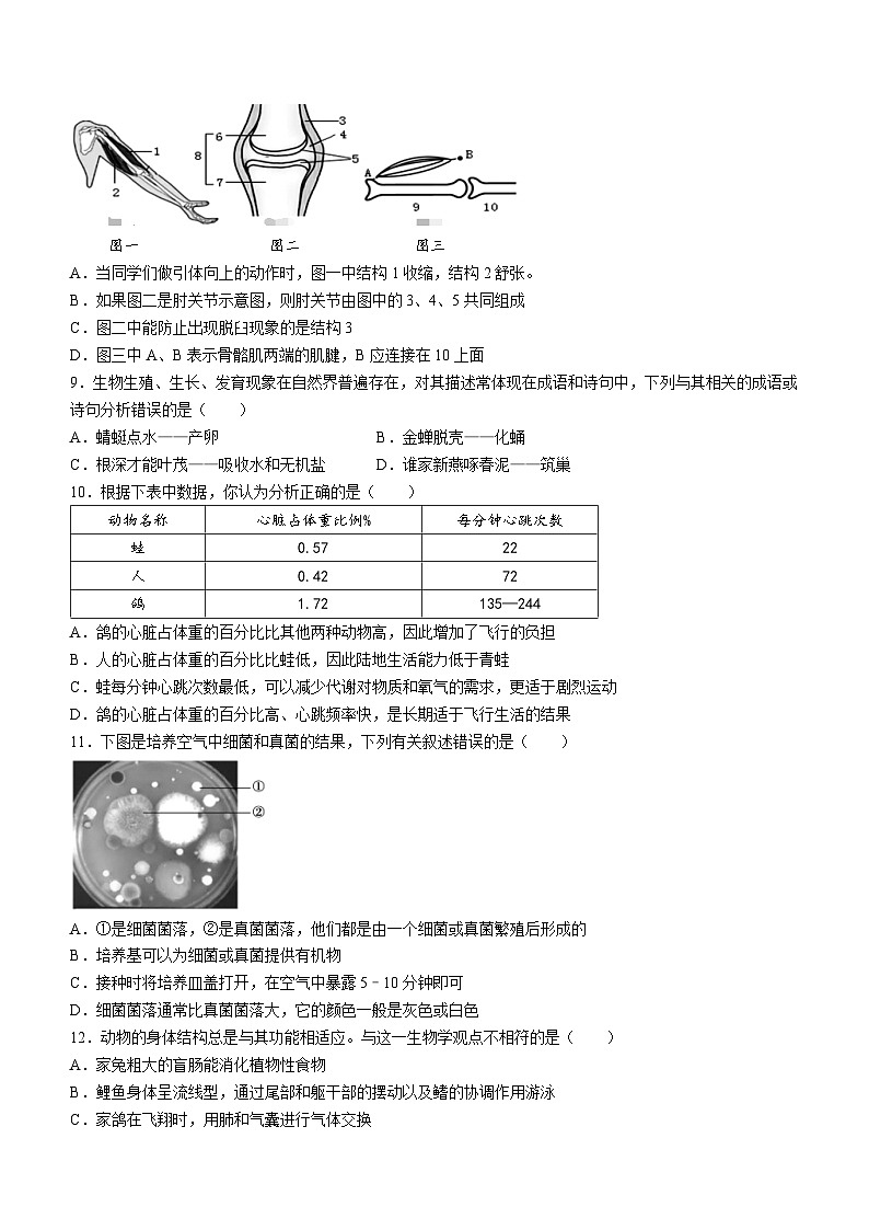 河南省许昌市长葛市2023-2024学年八年级上学期期中生物试题第2页