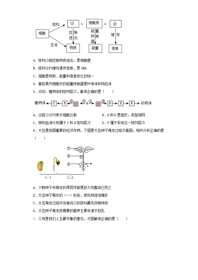 2023年湖北宜昌中考生物真题及答案第2页