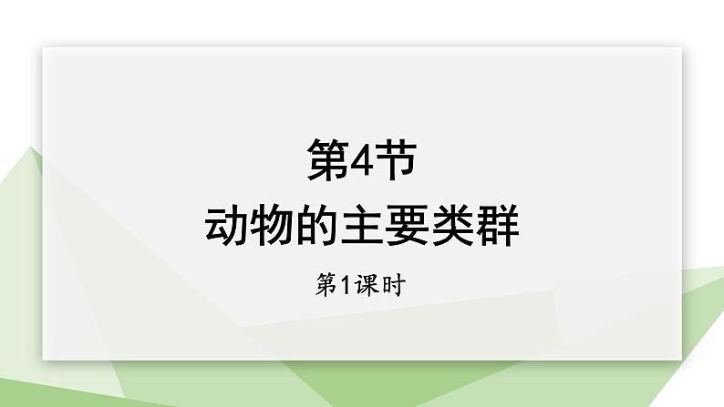 22.4 动物的主要类群 第1课时 课件 2023-2024学年初中生物北师版八年级下册01