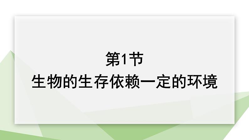 23.1 生物的生存依赖一定的环境 课件 2023-2024学年初中生物北师版八年级下册01