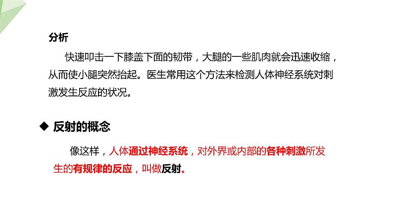 4.6.3 神经调节的基本方式 课件2023-2024学年初中生物人教版七年级下册06