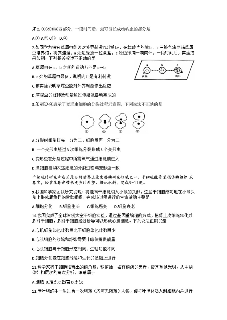 广东省深圳市光明区2023-2024学年七年级上学期1月期末生物试题第2页