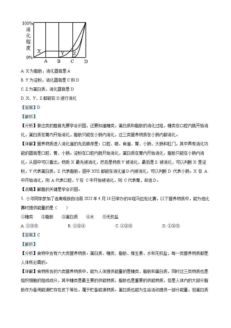广东省清远地区2022-2023学年七年级下学期期末生物试题（解析版）第3页
