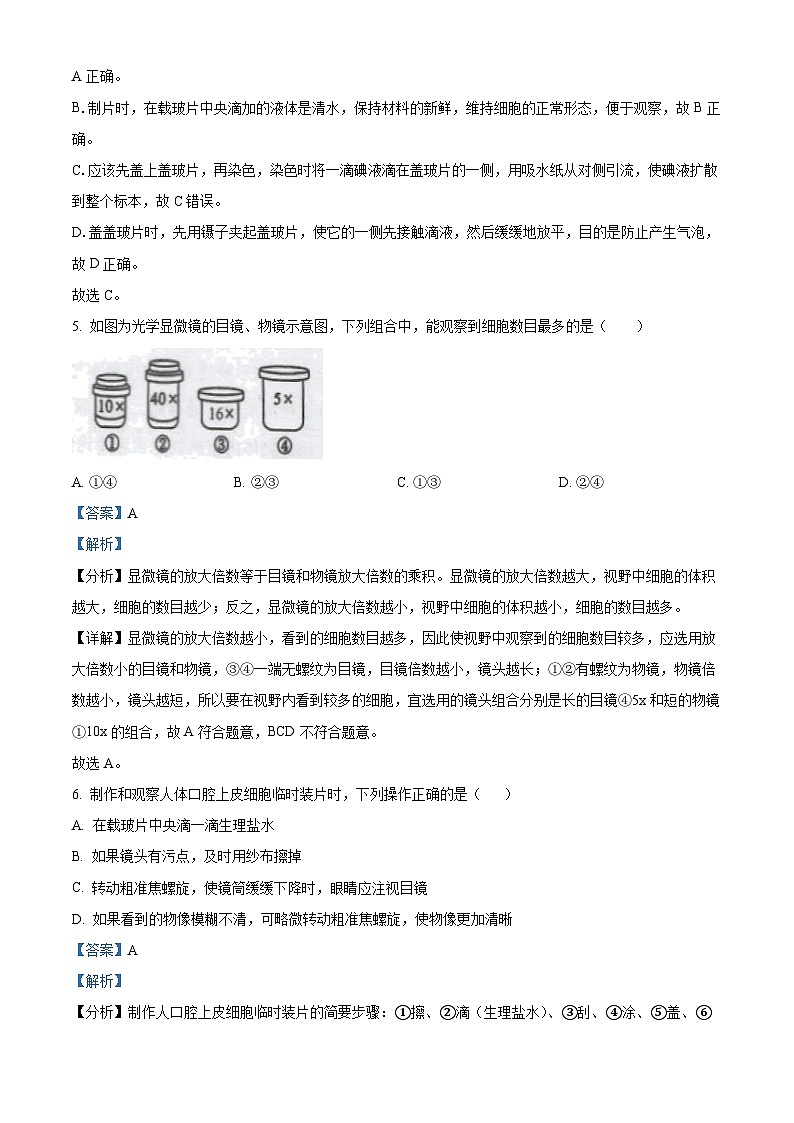 广东省肇庆市怀集县2022-2023学年七年级上学期期末生物试题（解析版）03