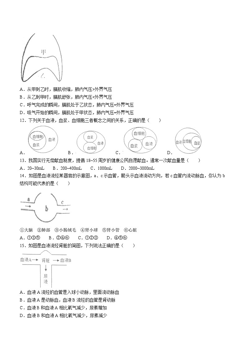 陕西省商洛市商南县2022-2023学年七年级下学期期末生物试题(无答案)第2页