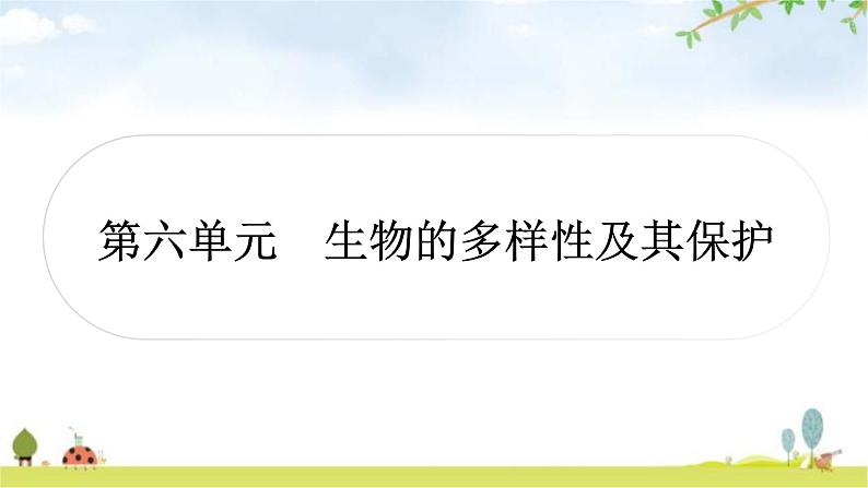 中考生物复习八年级上册第六单元生物的多样性及其保护课件01