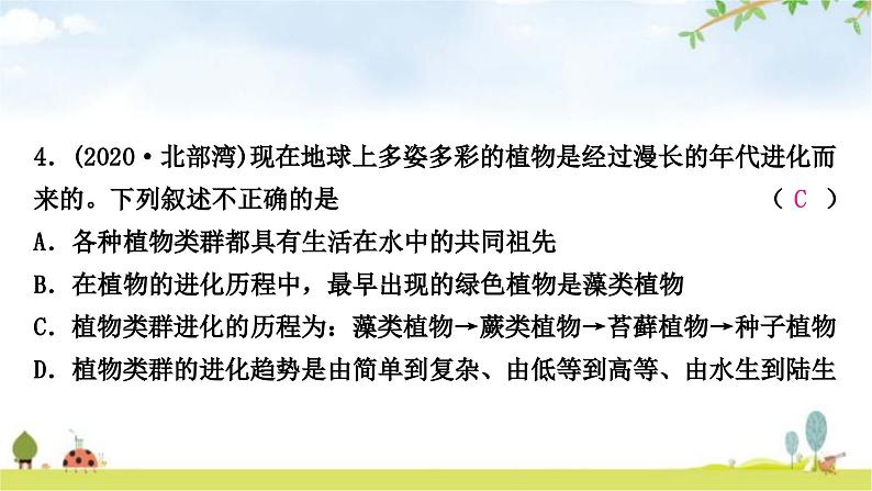 中考生物复习八年级下册第七单元第三章生命起源和生物进化课件05