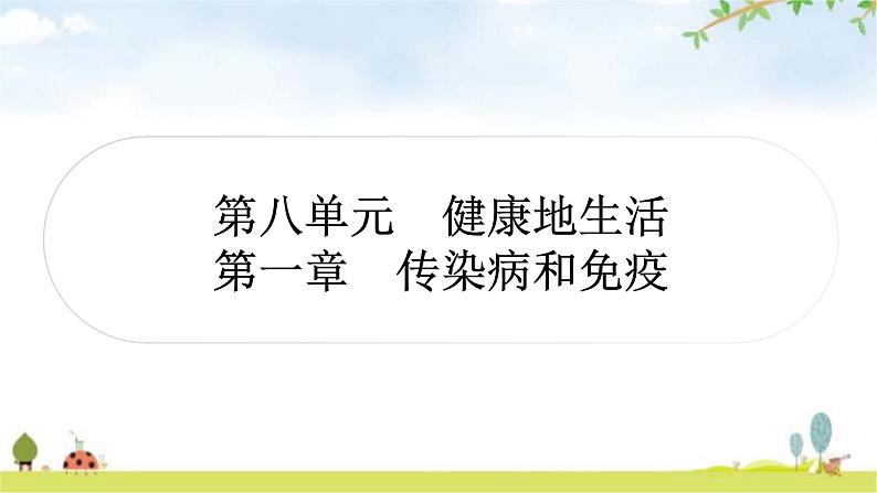 中考生物复习八年级下册第八单元健康地生活第一章传染病和免疫课件01