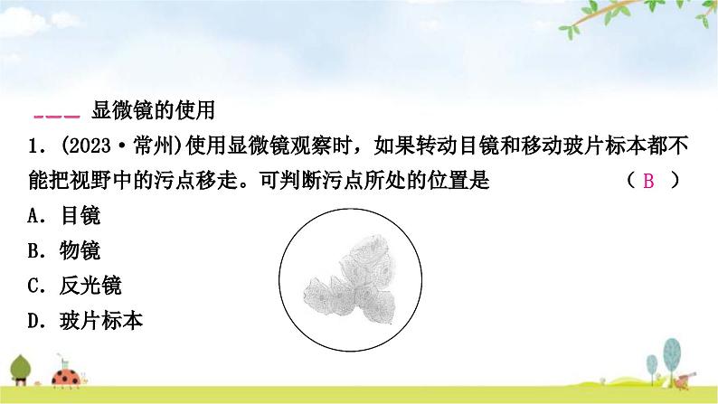 中考生物复习专项一生物体的结构层次课件02