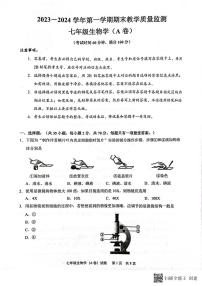 广东省广州市黄埔区2023-2024学年七年级上学期期末生物试题