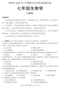 湖南省郴州市苏仙区2023-2024学年七年级上学期1月期末生物试题含答案