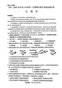 内蒙包头市青山区2023-2024学年八年级上学期期末生物试题