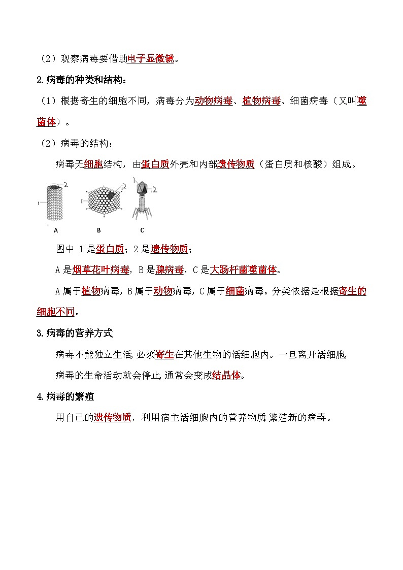 【全套精品专题】中考生物复习专题精讲 5.5 病毒-课后培优分级练（人教版）（解析版）第2页