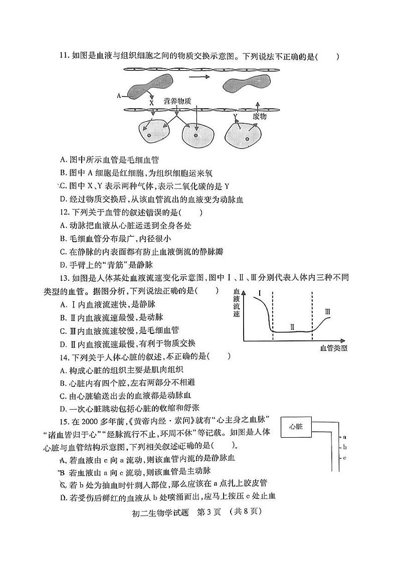 山东省济宁市任城区2023-2024学年七年级上学期期末生物试题03