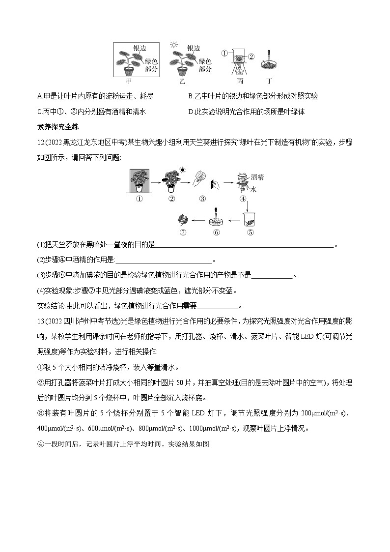 【全套精品专题】初中生物八年级复习专题精讲 3.3.1 光合作用的产物 同步练习（带解析）第3页