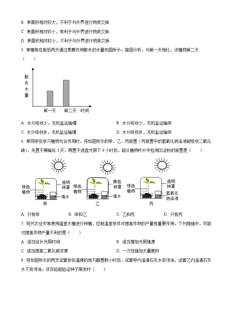 2023年四川省成都市中考生物真题02