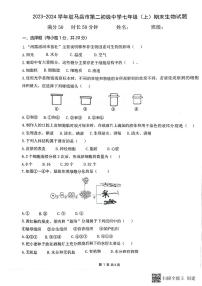 河南省驻马店市第二初级中学2023-2024学年七年级上学期期末生物试题