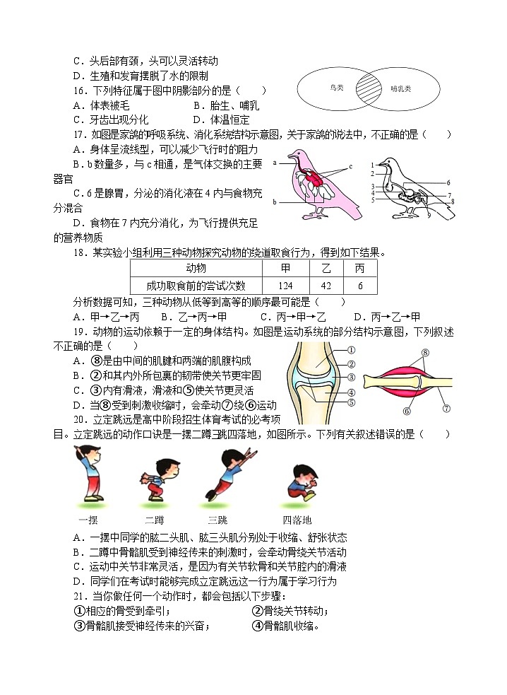 山东省济宁市金乡县2023-2024学年七年级上学期期末考试生物试题(1)03