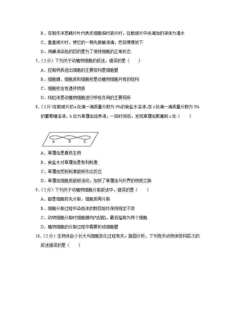 四川省广安市邻水县2023-2024学年七年级上学期期末生物试卷02