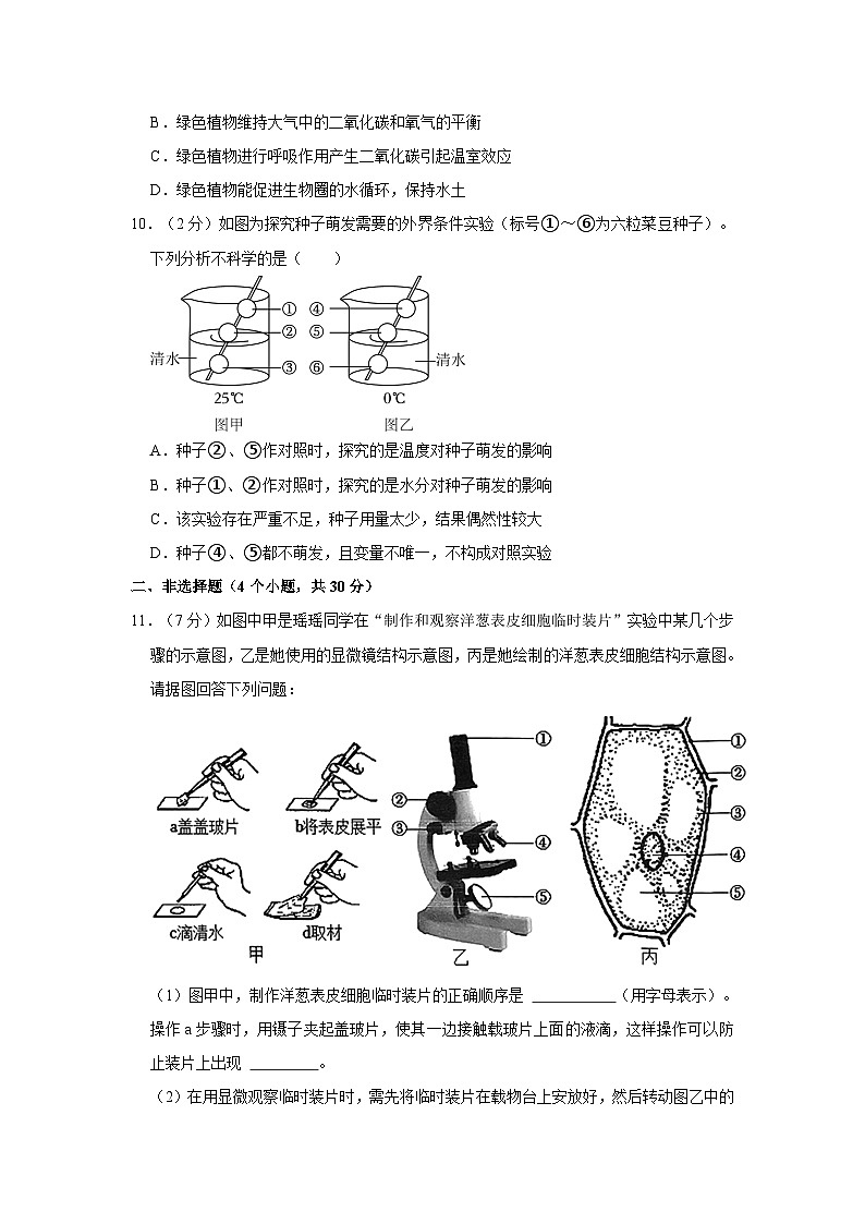 湖北省恩施州利川市2023-2024学年七年级上学期期末生物试卷第3页