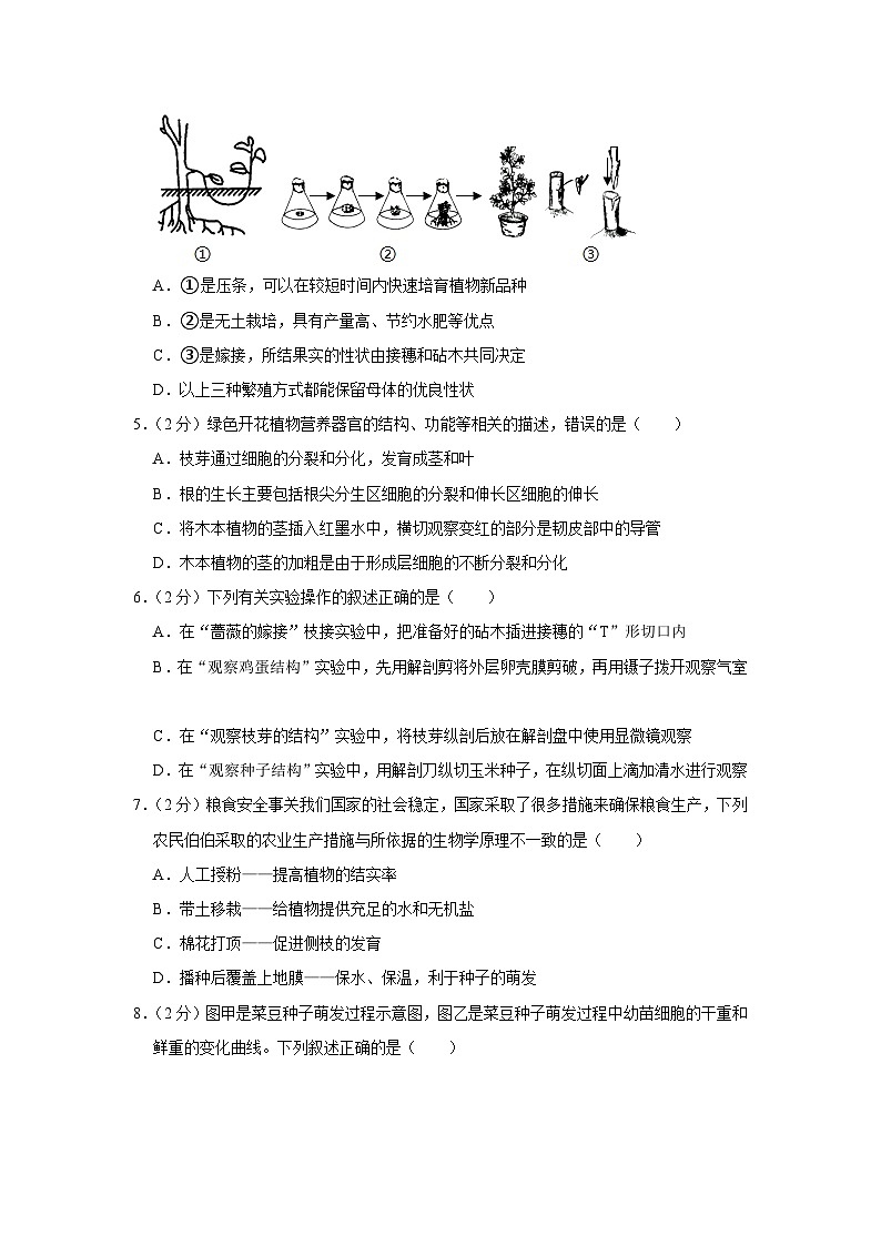 山东省济宁市微山县2023-2024学年八年级上学期期末生物试卷02