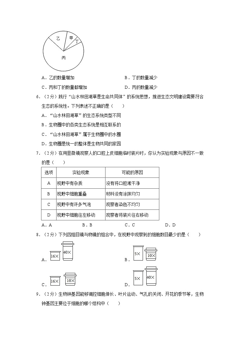 四川省德阳市中江县2023-2024学年七年级上学期期末生物试卷02