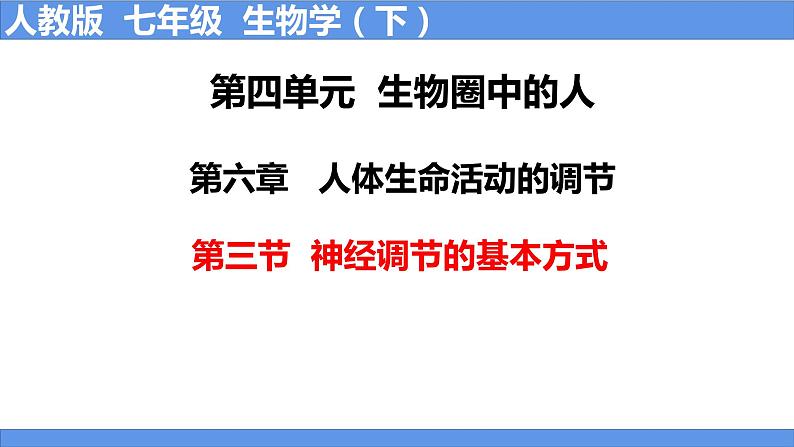 人教版生物七年级下册 4.6.3 神经调节的基本方式 同步课件+视频素材01