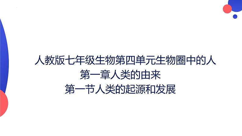 4.1.1 人类的起源和发展 课件-2023-2024学年人教版生物七年级下册第1页