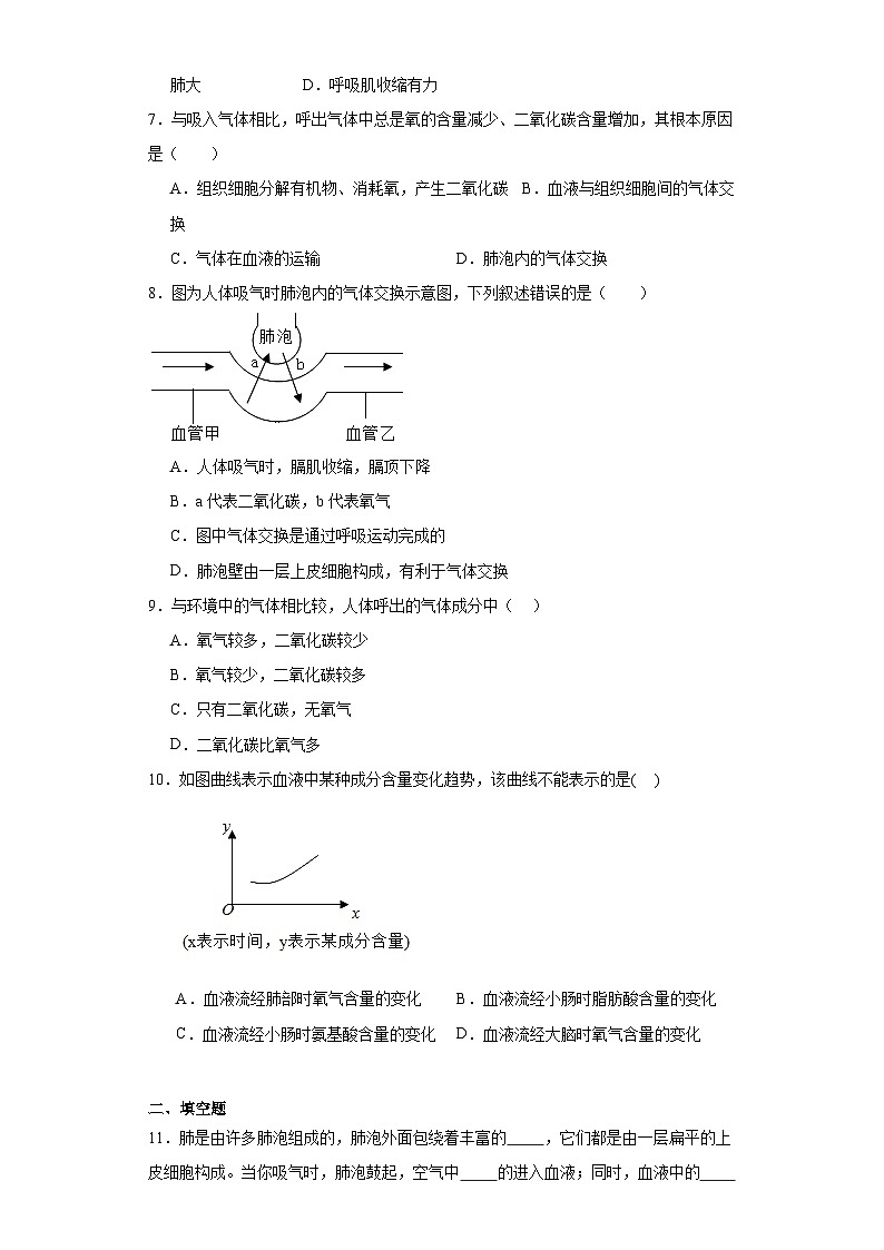 【核心素养】人教版初中生物七年级下册4.3.2《发生在肺内的气体交换》课件＋课时练习＋教案（含教学反思）02