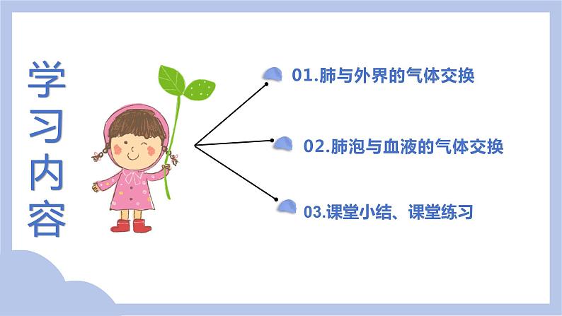 【核心素养】人教版初中生物七年级下册4.3.2《发生在肺内的气体交换》课件＋课时练习＋教案（含教学反思）03