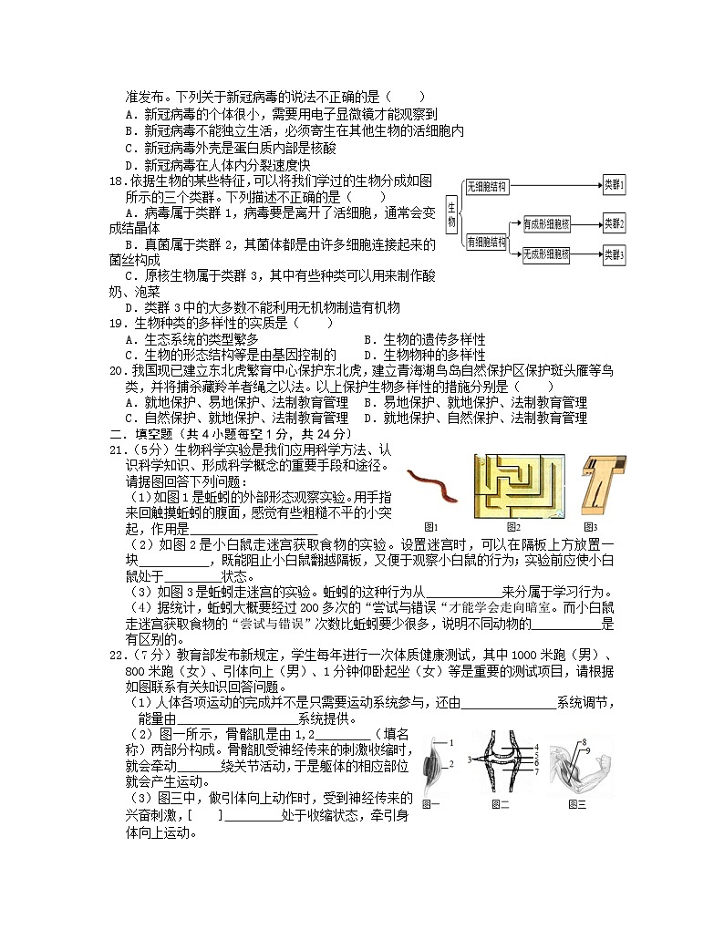 07，河南省信阳市潢川县2023-2024学年八年级上学期期末生物试题03