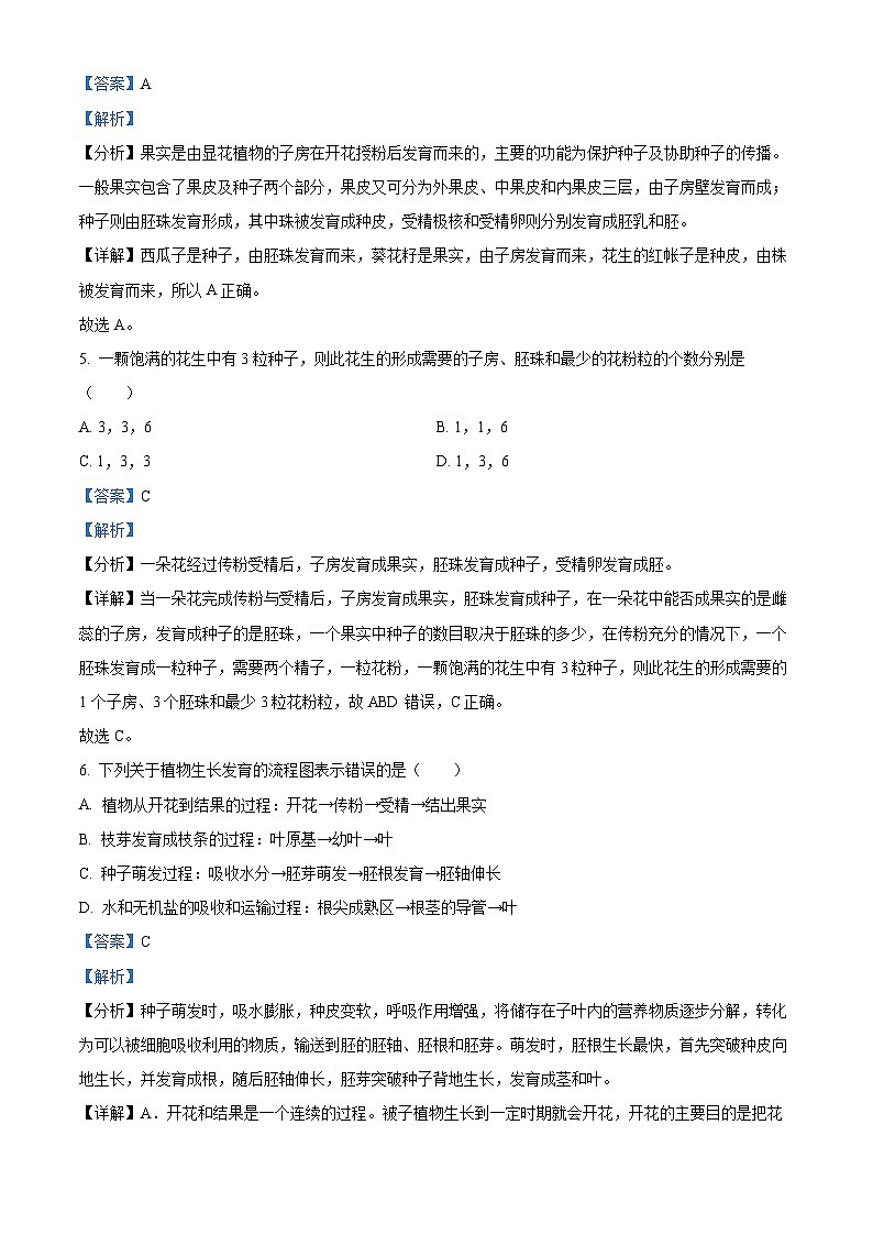 20，山东省滨州市滨城区2023-2024学年八年级上学期期中生物试题03