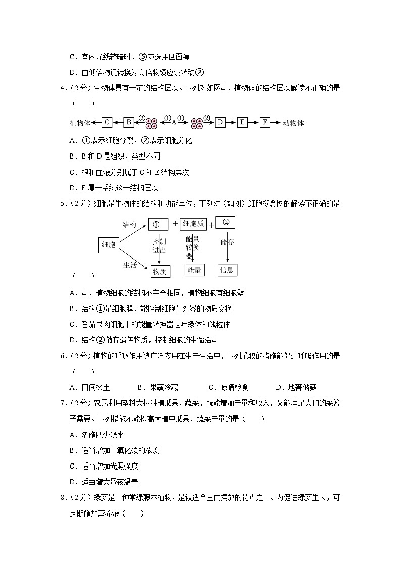 湖北省恩施州恩施市2023-2024学年七年级上学期期末生物试卷第2页