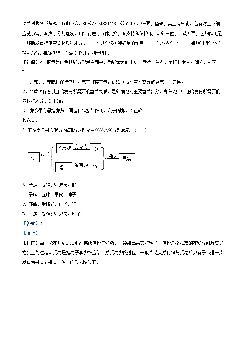 33，江苏省徐州市丰县七校2023-2024学年八年级上学期12月月考生物试题第2页