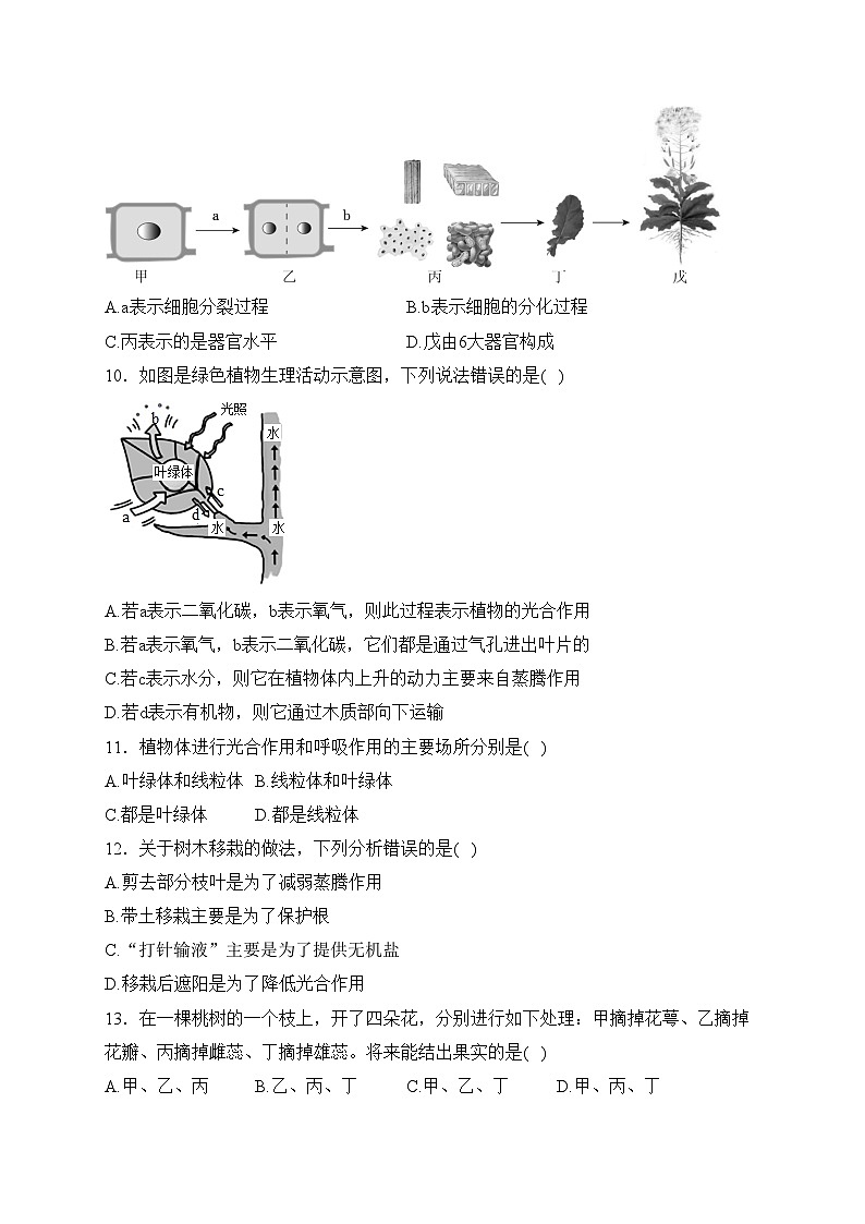 广东省云浮市罗定市八校联考2023-2024学年七年级上学期期末考试生物试卷(含答案)第2页
