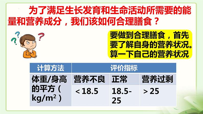 2.1.1食物——怎样实现合理膳食课件2023--2024学年冀少版生物七年级下册07