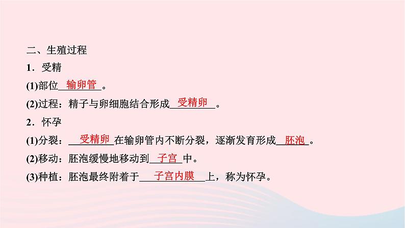 2024七年级生物下册第四单元生物圈中的人第一章人的由来第二节人的生殖作业课件新版新人教版04