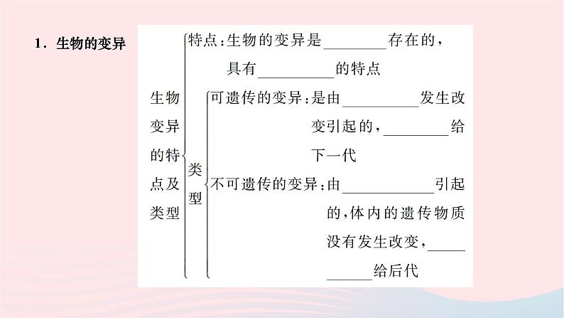 2024八年级生物下册第七单元生物圈中生命的延续和发展第二章生物的遗传与变异第五节生物的变异作业课件新版新人教版02