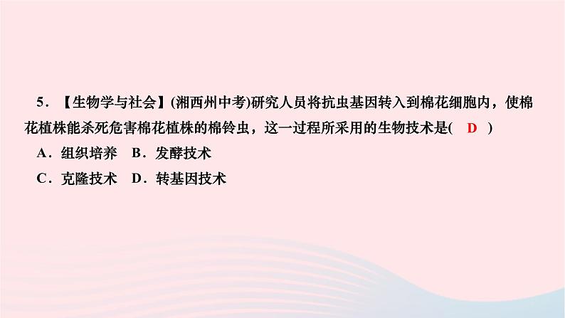 2024八年级生物下册第七单元生物圈中生命的延续和发展第二章生物的遗传与变异第一节基因控制生物的性状作业课件新版新人教版第7页