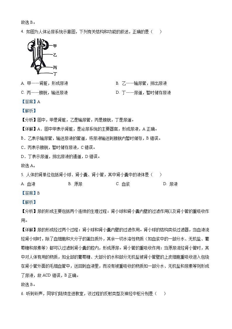 39，陕西省渭南市富平县2022-2023学年八年级上学期期末生物试题03