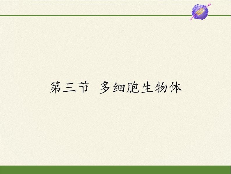 冀教版生物七年级上册 第二章 第三节  多细胞生物体课件01