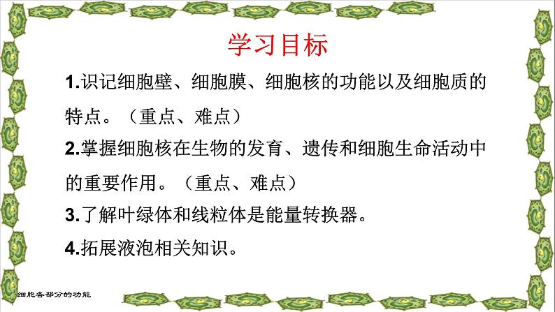 冀少版生物七年级上册 第二章 第一节 细胞的各部分功能课件03