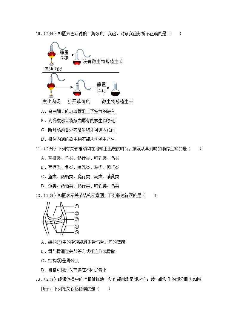 河北省沧州市献县2023-2024学年八年级上学期期末生物试卷03