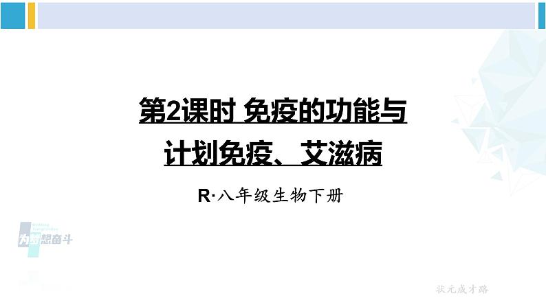 人教版八年级生物下册 第八单元 健康地生活第二课时 免疫的功能与计划免疫、艾滋病（课件）01