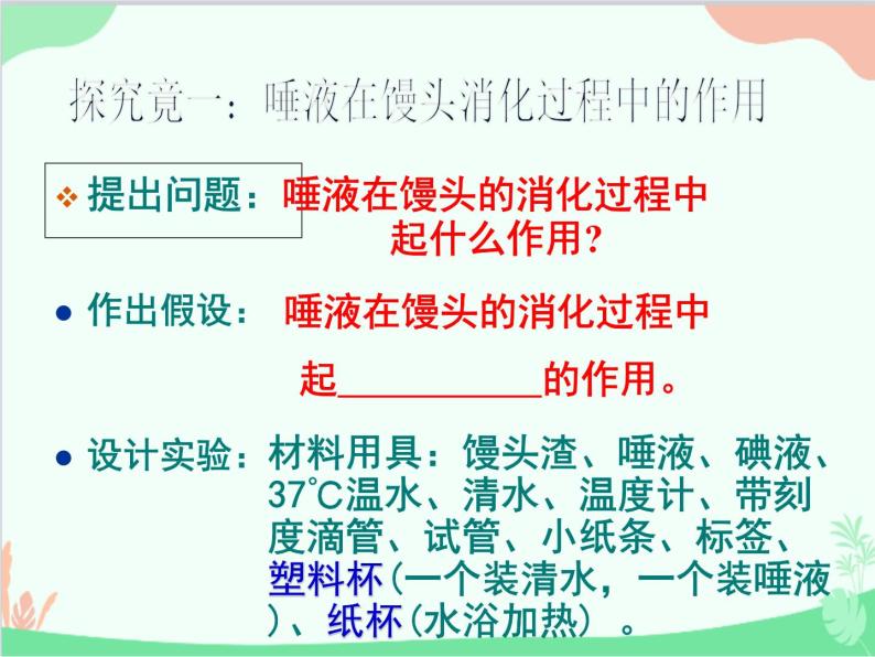 冀少版生物七年级下册 1.2.1 食物在口腔中的消化课件07