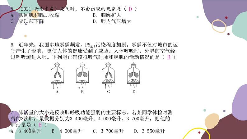 苏教版生物七年级下册第十章 人体内的物质运输和能量供给课件06