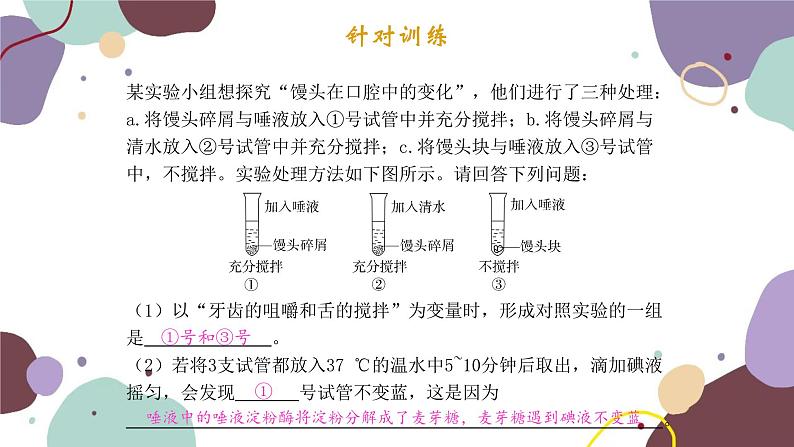 苏教版生物七年级下册实验专题课件06