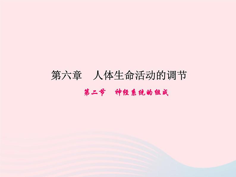 2024七年级生物下册第四单元生物圈中的人第六章人体生命活动的调节第二节神经系统的组成作业课件新版新人教版 (1)第1页