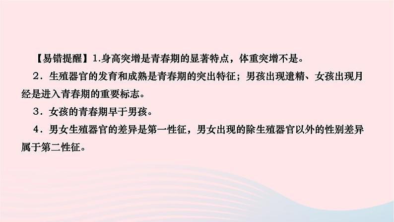 2024七年级生物下册第四单元生物圈中的人第一章人的由来第三节青春期作业课件新版新人教版04