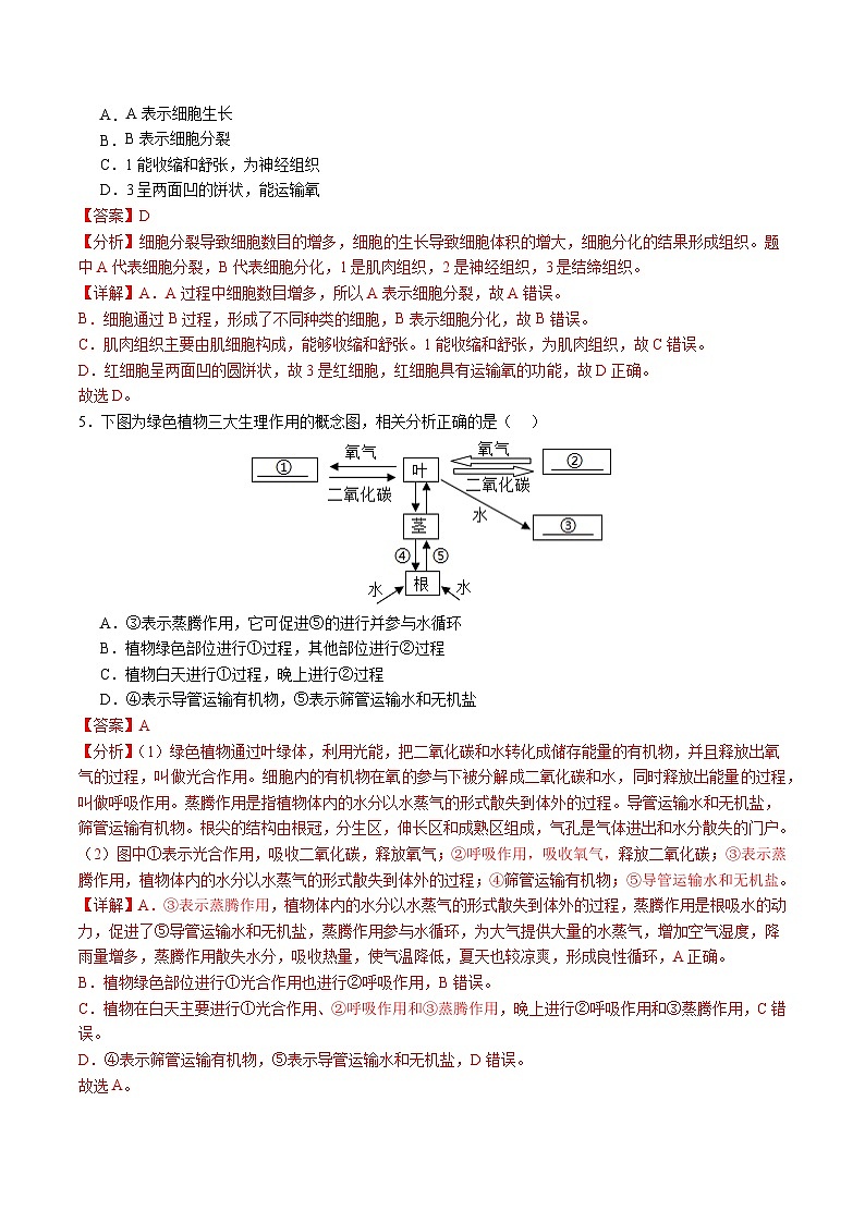 黄金卷02（陕西专用）-【赢在中考•黄金8卷】备战2024年中考生物模拟卷（陕西专用）03